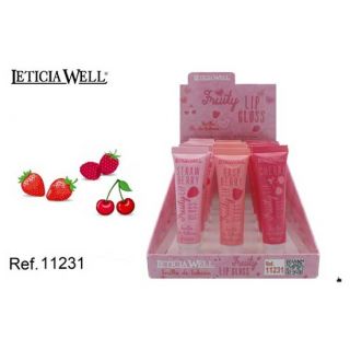 Brillo de labios transparente fresa, cereza y mora