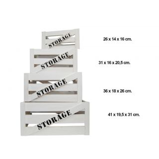 Conjunto de 4 cajas de madera &ldquo;Storage&rdquo;