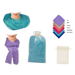Pa&ntilde;uelo de cuello rejilla y bolsa de tul
