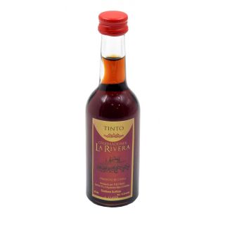 Botella en miniatura de Vino Tinto para bodas, en cristal de 50 ml