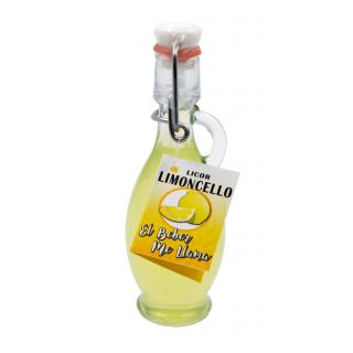 Botellita de licor Limoncello 50 ml, modelo Egipcia en cristal