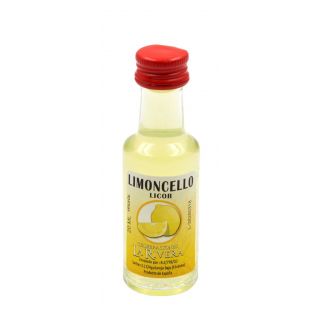 Mini-botellita de Licor Limoncello, 20 ml, modelo D&oacute;rica en cristal