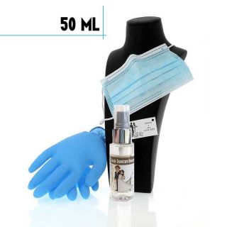 Kit Higienizante Mascarilla + Guantes + Loci&oacute;n 50 ml+ Bolsa + Pegatina