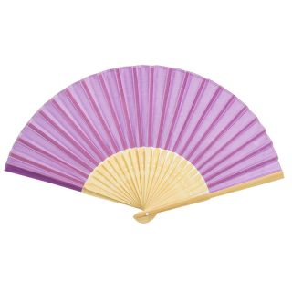 Abanico madera bambu morado