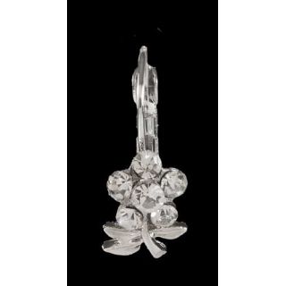 PENDIENTES PLATEADOS ZIRCONITAS Y FLOR, 1,5 cm.