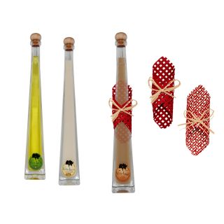 BOTELLA DE LICOR EDU + DECORACION DE MIMBRE (8505)