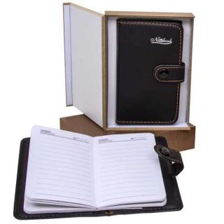 BLOCK NOTAS NEGRO EN CAJA MADERA