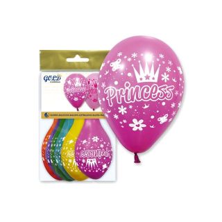 Bolsa 6 globos princesas "IT5" (29 x 36 cm.)