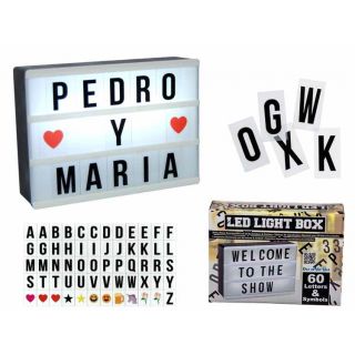 panel de letras con luz (60 letras y s&iacute;mbolos)