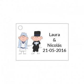 Tarjetita de boda original con novios