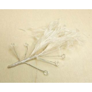 Tocado Blanco Plumas y Pedreria