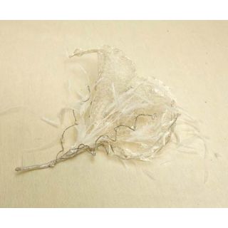 Tocado en Plata y plumas Blancas