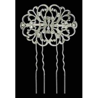 GANCHO DE PELO PLATA Y ZIRCONITAS, 5 cm