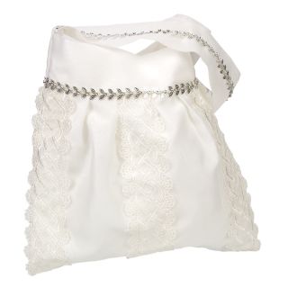 BOLSO NOVIA 3 BANDAS ENCAJE Y ADORNO PLA