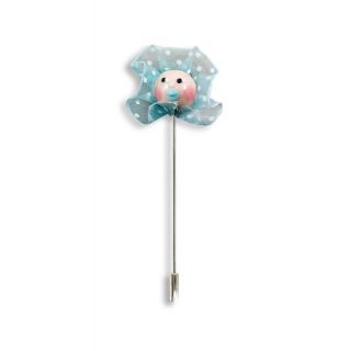 Alfiler cabeza bebe azul