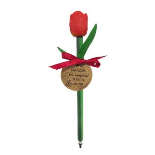Boli de flor tulip&aacute;n con tarjeta kraft 