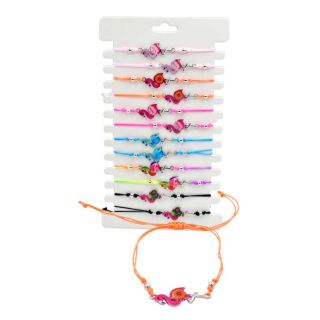 Pulsera de flamencos con cuerda ajustable, en colores surtidos
