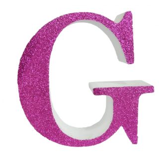 Letra "g" de porexpan 20 cm en color rosa, para decorar bodas