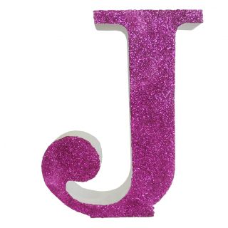Letra "j" de porexpan 20 cm en color rosa, para decorar bodas