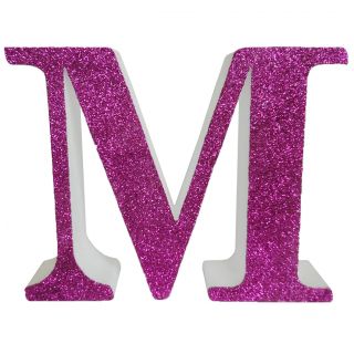 Letra "m" de porexpan 20 cm en color rosa, para decorar bodas