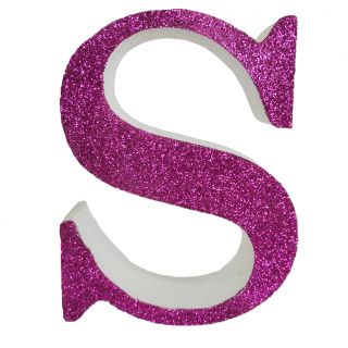 Letra "s" de porexpan 20 cm en color rosa, para decorar bodas