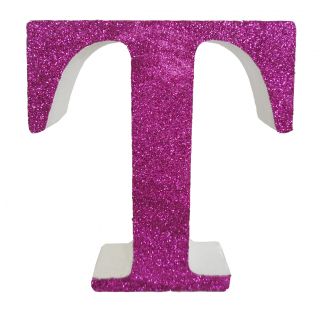 Letra "t" de porexpan 20 cm en color rosa, para decorar bodas