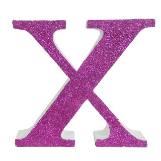 Letra "x" de porexpan 20 cm en color rosa, para decorar bodas