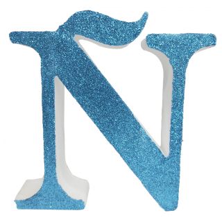 Letra "&ntilde;" de porexpan 20 cm en color azul, para decorar bodas