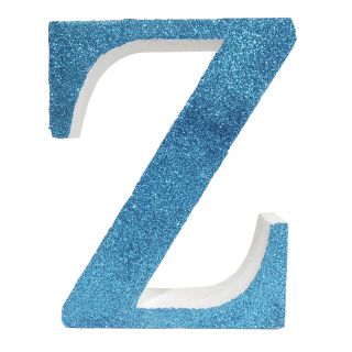 Letra "z" de porexpan 20 cm en color azul, para decorar bodas