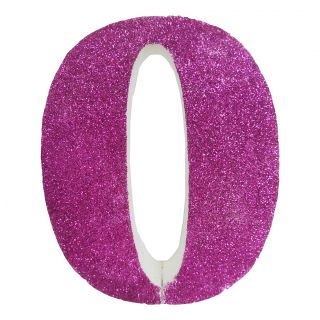 Numero "0" en corcho rosa, para decorar espacios en tu boda