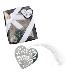 Marcap&aacute;ginas con dise&ntilde;o de coraz&oacute;n para tus invitadas de boda