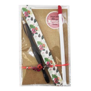 Set de manicura con pulsera de flamenco en bolsa y pegatina