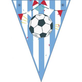 Guirnalda balon de futbol 15 ud- 21,5x15,5cm con cuerda de 2,5m incluida