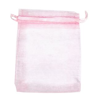 BOLSA ORGANZA 12x9 CM- ROSA CLARO