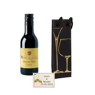 Vino caja con tarjeta personalizada regalo boda