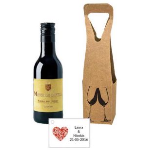 Vino caja con tarjeta personalizada regalo boda