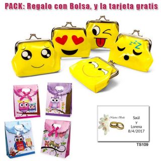 Divertido monedero de emoticono amarillo con hebilla