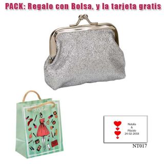 Monedero color plata brillante con hebilla, ideal para tus invitadas de boda
