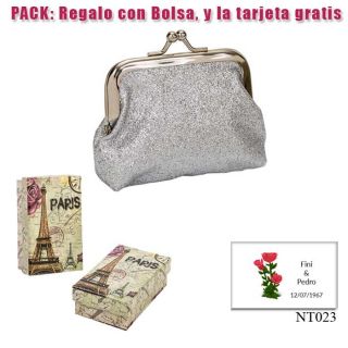 Monedero color plata brillante con hebilla, ideal para tus invitadas de boda