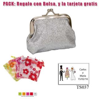 Monedero color plata brillante con hebilla, ideal para tus invitadas de boda