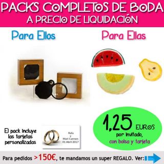 Pack &ldquo;Super-Ahorro&rdquo; de regalos Bodas en Outlet, con bolsas y tarjetas