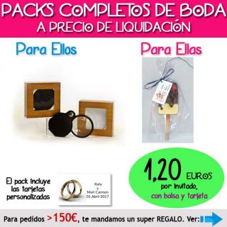 Pack &ldquo;Super-Ahorro&rdquo; de regalos Bodas en Outlet, con bolsas y tarjetas