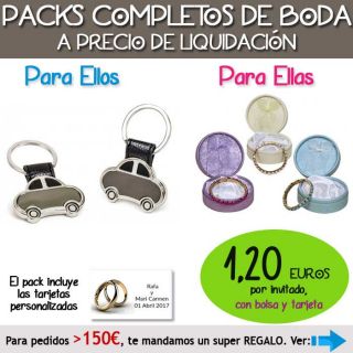 Pack &ldquo;Super-Ahorro&rdquo; de regalos Bodas en Outlet, con bolsas y tarjetas