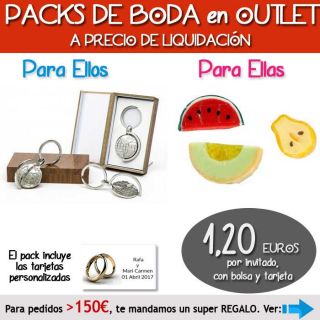 Pack &ldquo;Super-Ahorro&rdquo; de regalos Bodas en Outlet, con bolsas y tarjetas