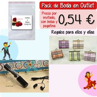 Pack &ldquo;Super-Ahorro&rdquo; de regalos Bodas en Outlet, con bolsas y tarjetas