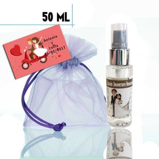 Gel hidroalcoh&oacute;lico 50ml con pegatina de boda, bolsa y tarjeta