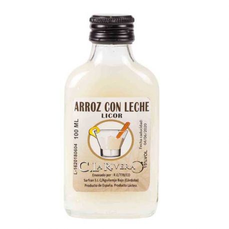 Licor de Arroz con Leche 100 ML, Petaca Cristal