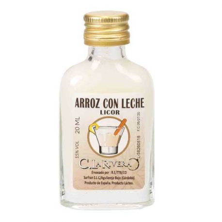 Licor de Arroz con Leche 20 ML, Petaca Cristal