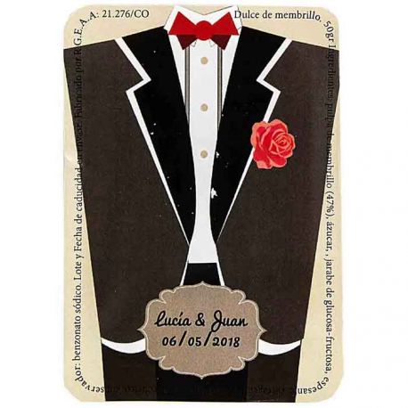 Pegatina de boda para personalizar dulce de membrillo