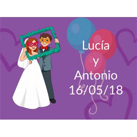 Pegatina para personalizar regalos de Boda